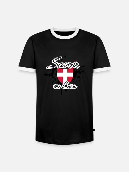 savoie destroy - T-shirt contrasté Homme - noir/blanc