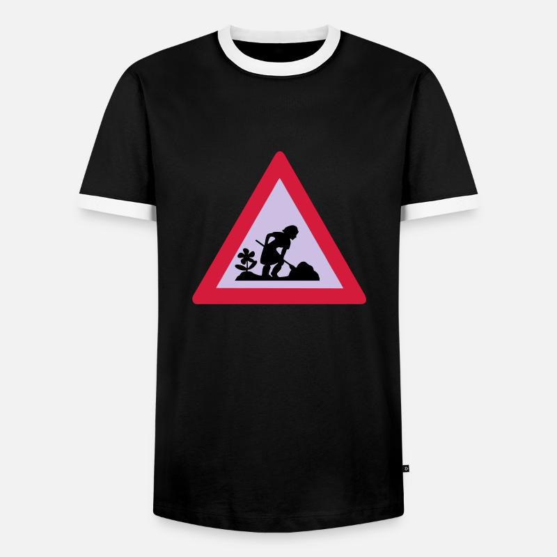 baustelle - Männer Kontrast-T-Shirt - Schwarz/Weiß