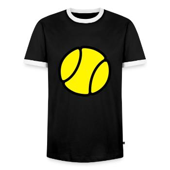tennis - Men's Ringer Shirt - black/white - Front - AI Model Female 172 light (172cm) & AI Model Male 178 light (178cm)