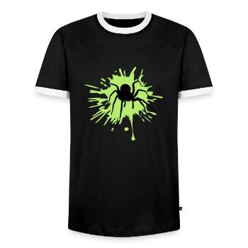 araignée araignée blob graffiti gouttes couleur b - T-shirt contrasté Homme - noir/blanc - Devant - AI Model Female 172 light (172cm) & AI Model Male 178 light (178cm)