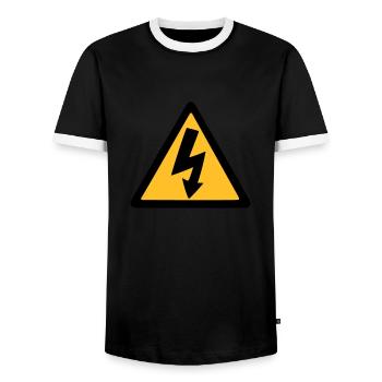 lightning thunder - Men's Ringer Shirt - black/white - Front - AI Model Female 172 light (172cm) & AI Model Male 178 light (178cm)