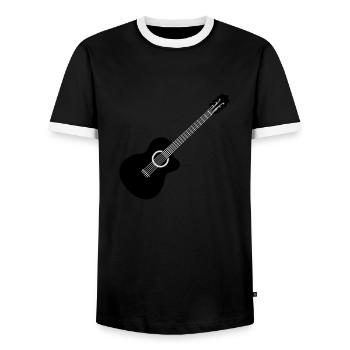 Musikinstrument Gitarre - Musiker T-Shirt Designs - Männer Kontrast-T-Shirt - Schwarz/Weiß - Vorne - AI Model Female 172 light (172cm) & AI Model Male 178 light (178cm)