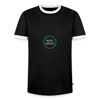 99,8% Übereinstimmung - Männer Kontrast-T-Shirt - Schwarz/Weiß - Vorne - AI Model Female 172 light (172cm) & AI Model Male 178 light (178cm)