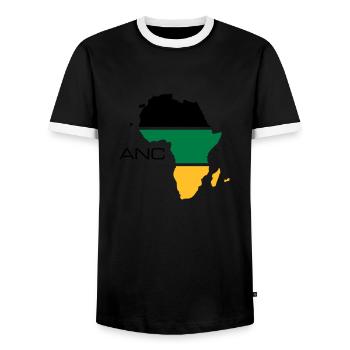 anc - Männer Kontrast-T-Shirt - Schwarz/Weiß - Vorne - AI Model Female 172 light (172cm) & AI Model Male 178 light (178cm)