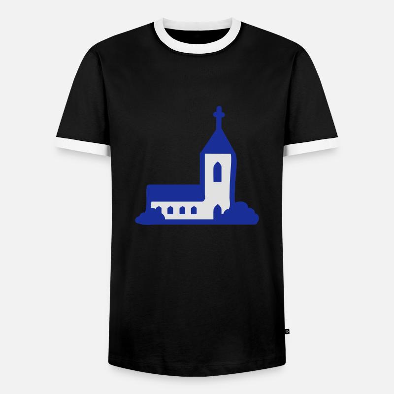Kirche - 2 - Männer Kontrast-T-Shirt - Schwarz/Weiß