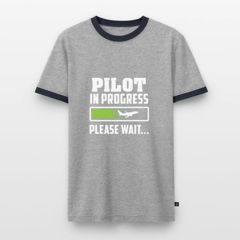 Future Pilot - Loading - Please Wait - Gift Men's Ringer Shirt