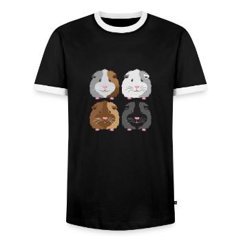 quatre cochons d'Inde! - T-shirt contrasté Homme - noir/blanc - Devant - AI Model Female 172 light (172cm) & AI Model Male 178 light (178cm)