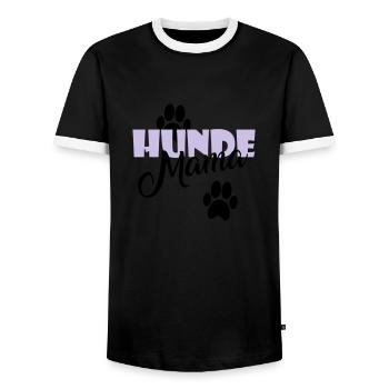 Hunde Mama | Pfote Katze Geschenk Weihnachten - Männer Kontrast-T-Shirt - Schwarz/Weiß - Vorne - AI Model Female 172 light (172cm) & AI Model Male 178 light (178cm)