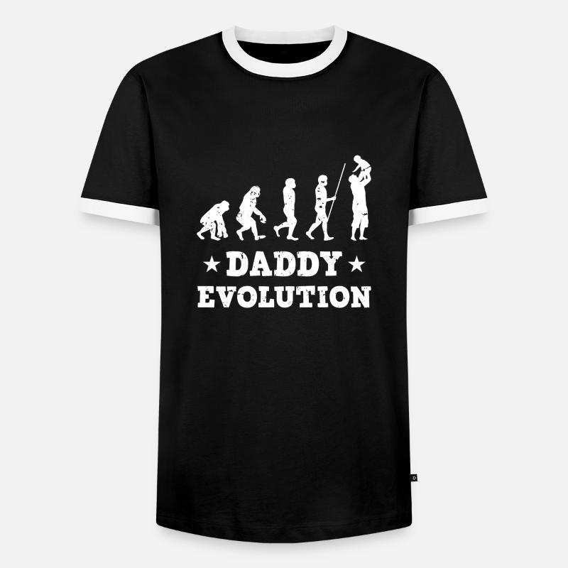 Daddy Evolution - Männer Kontrast-T-Shirt - Schwarz/Weiß