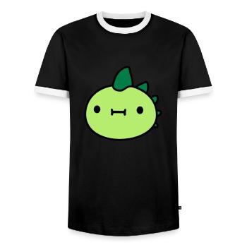 dinosaurier kopf gesicht - Männer Kontrast-T-Shirt - Schwarz/Weiß - Vorne - AI Model Female 172 light (172cm) & AI Model Male 178 light (178cm)