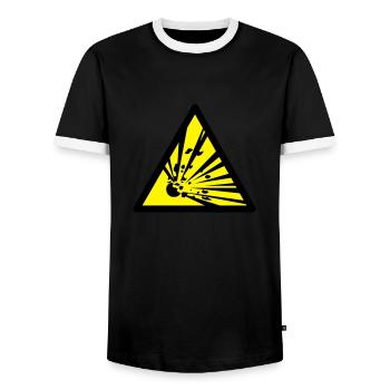 explosion - Männer Kontrast-T-Shirt - Schwarz/Weiß - Vorne - AI Model Female 172 light (172cm) & AI Model Male 178 light (178cm)