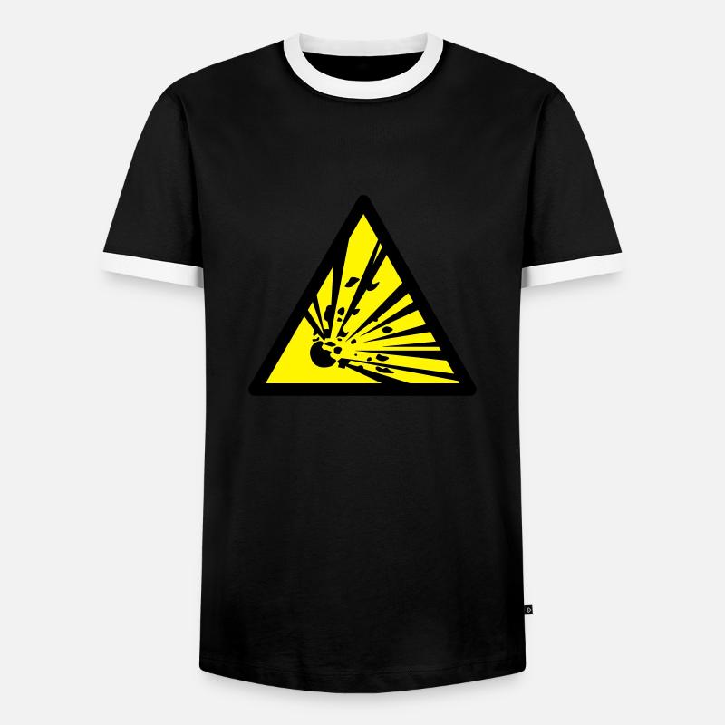 explosion - Männer Kontrast-T-Shirt - Schwarz/Weiß