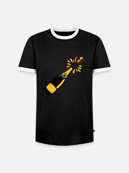Flaschen-Alkohol-Verschluss springt - Männer Kontrast-T-Shirt - Schwarz/Weiß