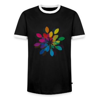 Peace Weltfrieden Flower Power Geschenk 70er Love - Männer Kontrast-T-Shirt - Schwarz/Weiß - Vorne - AI Model Female 172 light (172cm) & AI Model Male 178 light (178cm)
