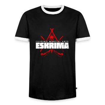 Eskrima Kali Arnis - Männer Kontrast-T-Shirt - Schwarz/Weiß - Vorne - AI Model Female 172 light (172cm) & AI Model Male 178 light (178cm)