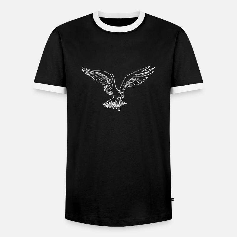 Eagle - Men's Ringer Shirt - black/white