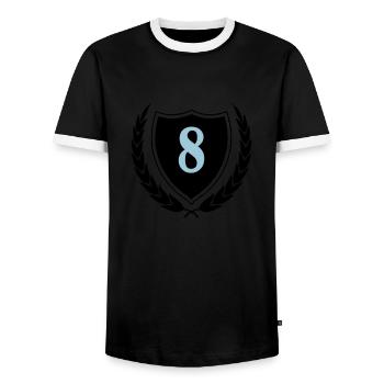 armoiries 8 - T-shirt contrasté Homme - noir/blanc - Devant - AI Model Female 172 light (172cm) & AI Model Male 178 light (178cm)