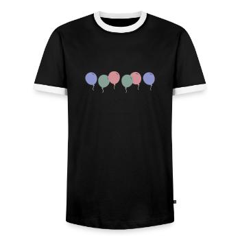 Pastell Ballone - Männer Kontrast-T-Shirt - Schwarz/Weiß - Vorne - AI Model Female 172 light (172cm) & AI Model Male 178 light (178cm)