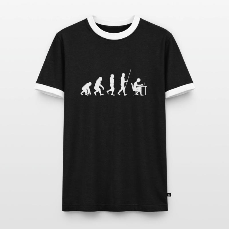Computer Geek Development Evolution Men's Ringer Shirt