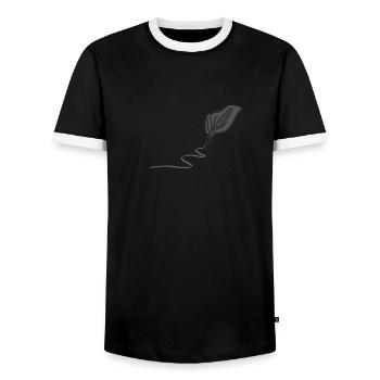Drawing Brushes - Men's Ringer Shirt - black/white - Front - AI Model Female 172 light (172cm) & AI Model Male 178 light (178cm)