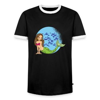 SIRENE by The Manzanita´s - Männer Kontrast-T-Shirt - Schwarz/Weiß - Vorne - AI Model Female 172 light (172cm) & AI Model Male 178 light (178cm)