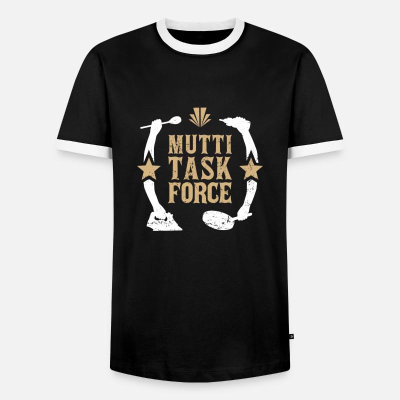 Mutter Multitasking Haushalt Mama Muttitasking - Männer Kontrast-T-Shirt - Schwarz/Weiß