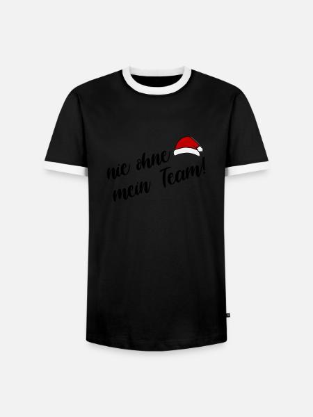 mein Weihnachts Team - Männer Kontrast-T-Shirt - Schwarz/Weiß