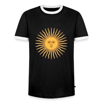Argentinien Sun Of May Argentiner Argentinische Fl - Männer Kontrast-T-Shirt - Schwarz/Weiß - Vorne - AI Model Female 172 light (172cm) & AI Model Male 178 light (178cm)