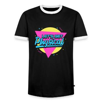 Rendons-nous physiques - T-shirt contrasté Homme - noir/blanc - Devant - AI Model Female 172 light (172cm) & AI Model Male 178 light (178cm)