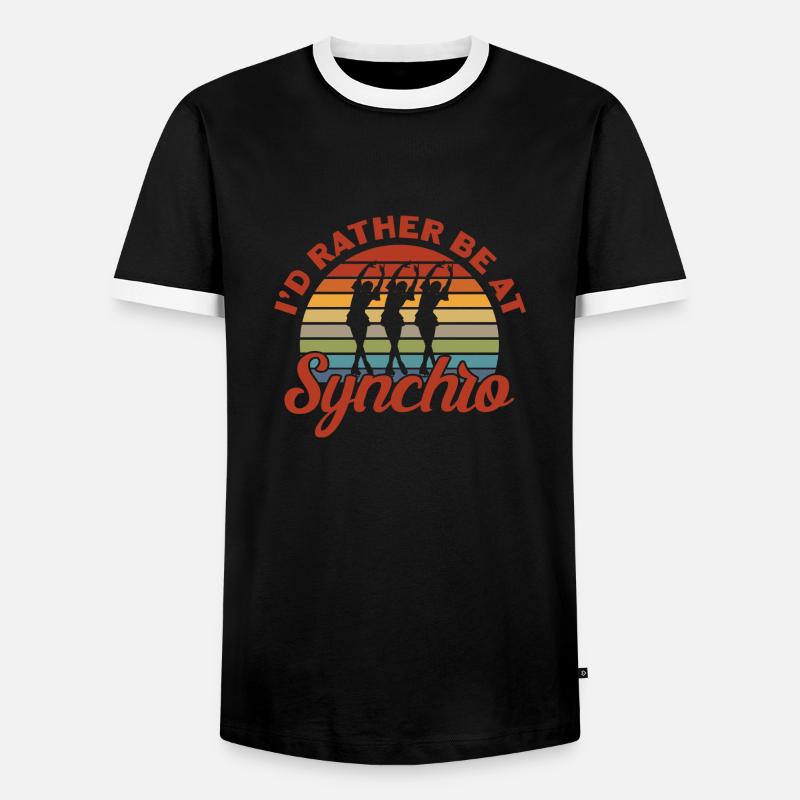 I'd Rather Be At Synchro - Männer Kontrast-T-Shirt - Schwarz/Weiß