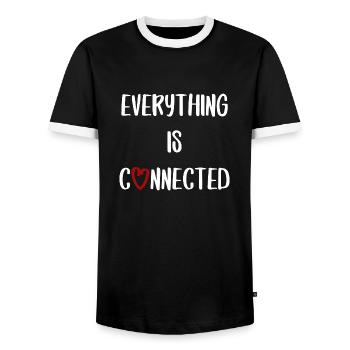 everything is connected liebe Verbindung Beziehung - Männer Kontrast-T-Shirt - Schwarz/Weiß - Vorne - AI Model Female 172 light (172cm) & AI Model Male 178 light (178cm)