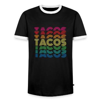 tacos - Männer Kontrast-T-Shirt - Schwarz/Weiß - Vorne - AI Model Female 172 light (172cm) & AI Model Male 178 light (178cm)