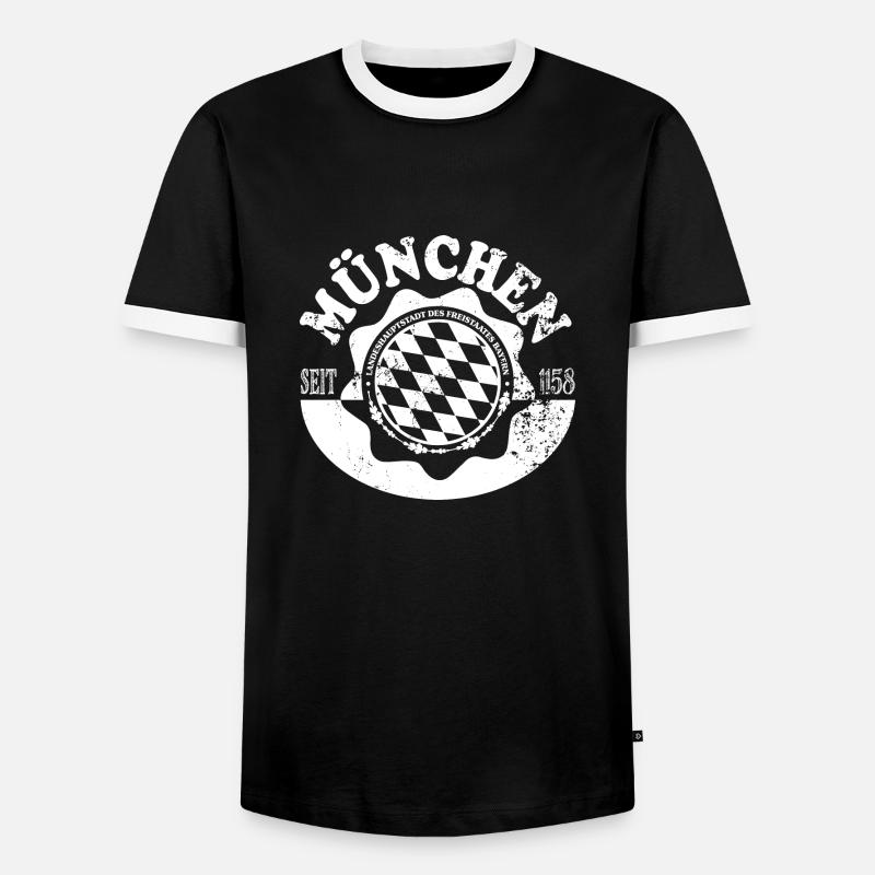 München - Männer Kontrast-T-Shirt - Schwarz/Weiß