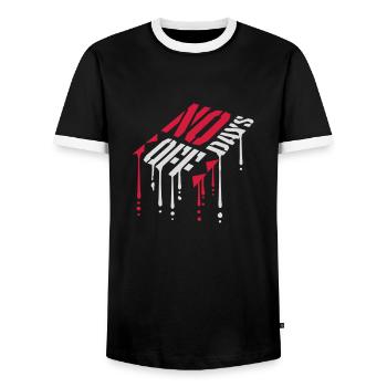 pas de jours de congé devis - T-shirt contrasté Homme - noir/blanc - Devant - AI Model Female 172 light (172cm) & AI Model Male 178 light (178cm)