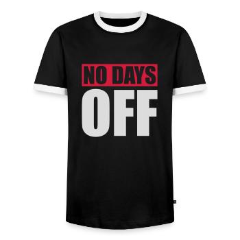 pas de jours de congé devis - T-shirt contrasté Homme - noir/blanc - Devant - AI Model Female 172 light (172cm) & AI Model Male 178 light (178cm)