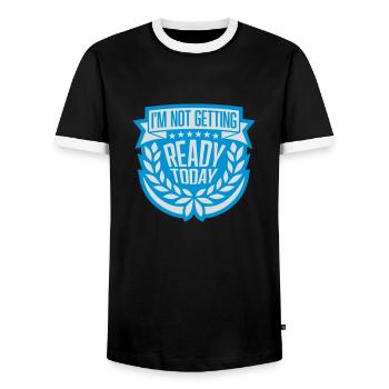 not getting ready today - Männer Kontrast-T-Shirt - Schwarz/Weiß - Vorne - AI Model Female 172 light (172cm) & AI Model Male 178 light (178cm)