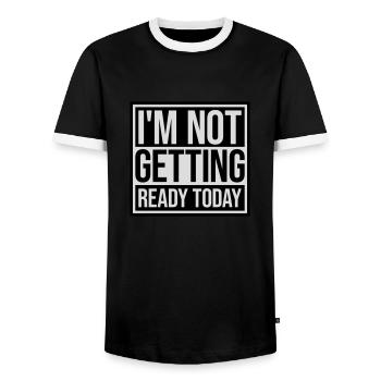 not getting ready today - Männer Kontrast-T-Shirt - Schwarz/Weiß - Vorne - AI Model Female 172 light (172cm) & AI Model Male 178 light (178cm)