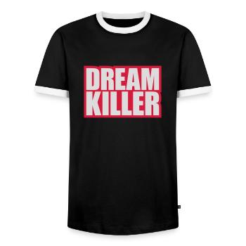 dream killer pessimists quote - Men's Ringer Shirt - black/white - Front - AI Model Female 172 light (172cm) & AI Model Male 178 light (178cm)