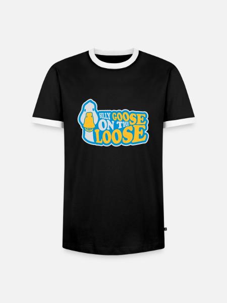 goose on the loose - Men's Ringer Shirt - black/white