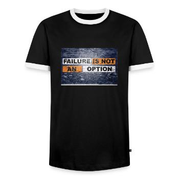 Failure is not an option saying lettering Graffiti - Men's Ringer Shirt - black/white - Front - AI Model Female 172 light (172cm) & AI Model Male 178 light (178cm)