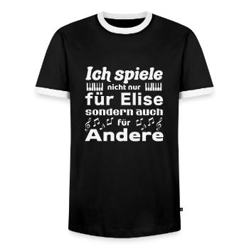 Klavier Für Elise Piano Spruch Beethoven Musik - Männer Kontrast-T-Shirt - Schwarz/Weiß - Vorne - AI Model Female 172 light (172cm) & AI Model Male 178 light (178cm)