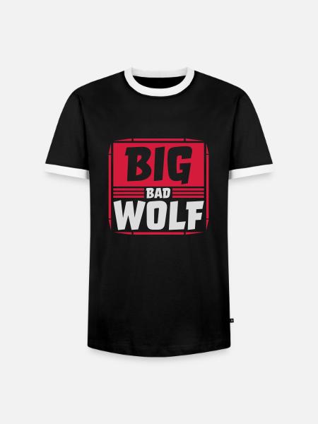 big bad wolf quote - Men's Ringer Shirt - black/white