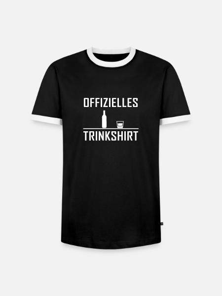 Offizielles Trinkshirt - Männer Kontrast-T-Shirt - Schwarz/Weiß