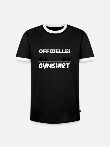 Offizielles Gymshirt - Männer Kontrast-T-Shirt - Schwarz/Weiß