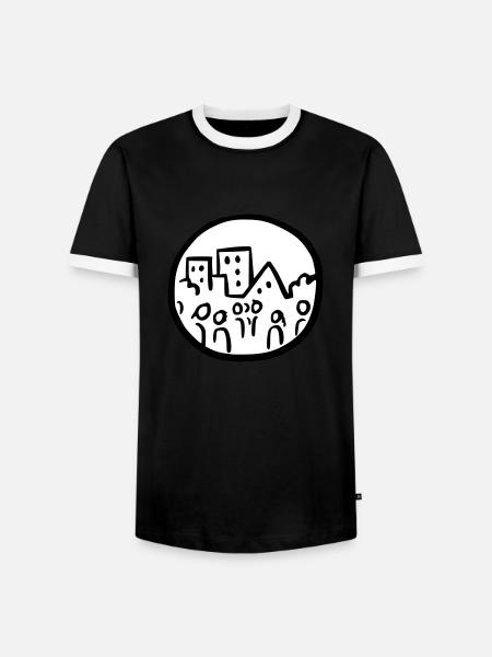 Home - T-shirt contrasté Homme - noir/blanc
