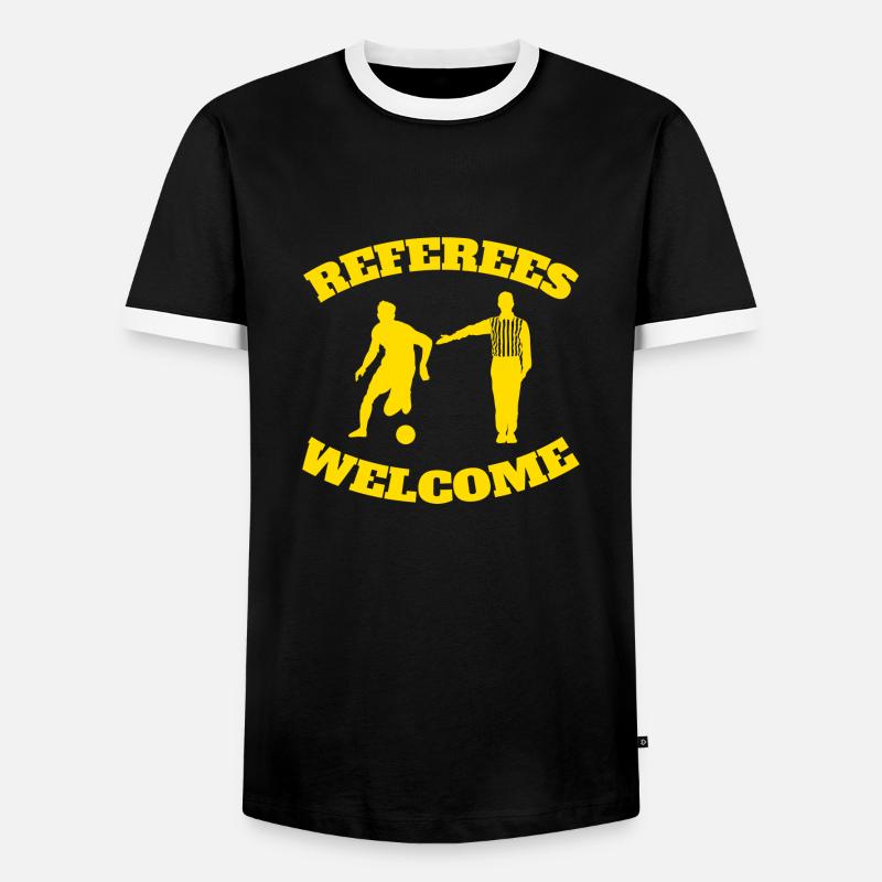 Referees Welcome - Men's Ringer Shirt - black/white