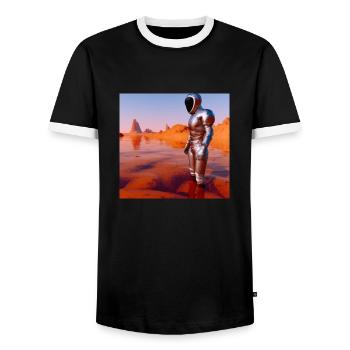 Diver on Mars - Männer Kontrast-T-Shirt - Schwarz/Weiß - Vorne - AI Model Female 172 light (172cm) & AI Model Male 178 light (178cm)