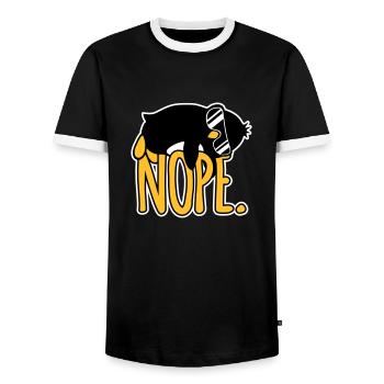 Non. Penguin Citation Funny Lazy Sunglasses Cool - T-shirt contrasté Homme - noir/blanc - Devant - AI Model Female 172 light (172cm) & AI Model Male 178 light (178cm)
