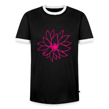 Flower Flower Plant - T-shirt contrasté Homme - noir/blanc - Devant - AI Model Female 172 light (172cm) & AI Model Male 178 light (178cm)