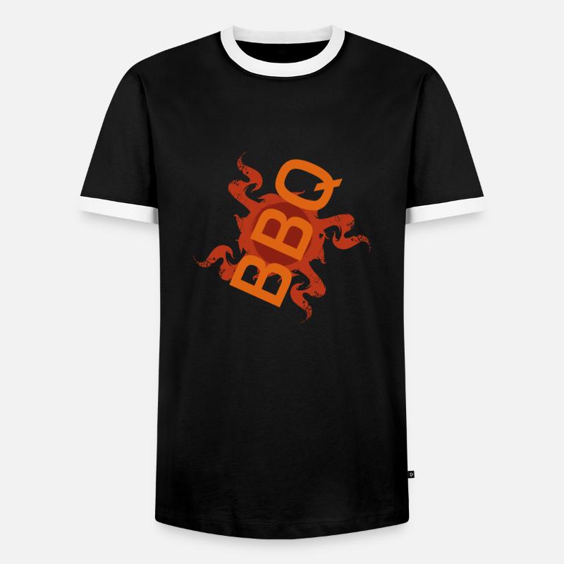 ''BBQ'' virus - Men's Ringer Shirt - black/white